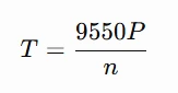 Power-Torque-Speed Conversion Formula