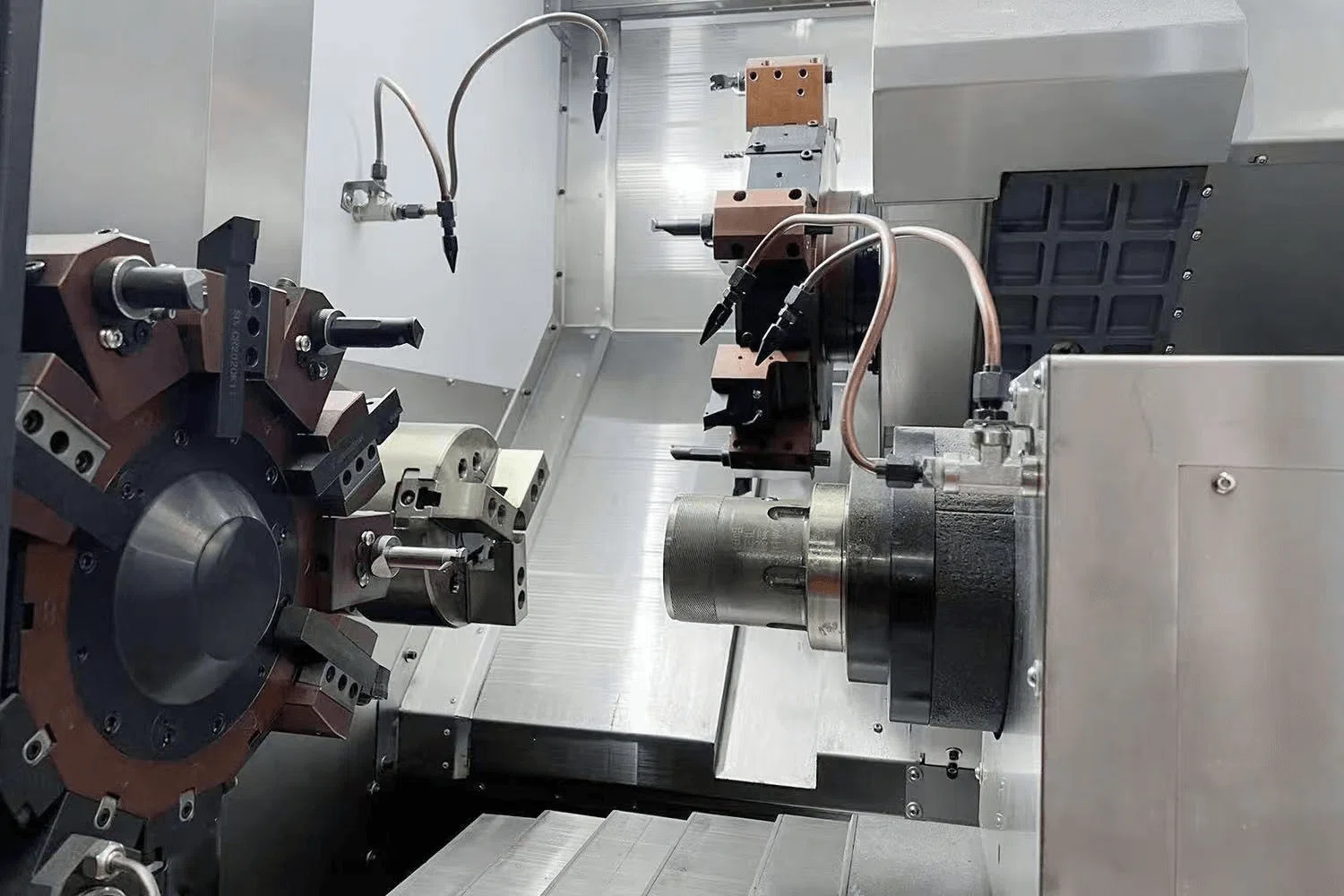 Twin-spindle CNC lathe